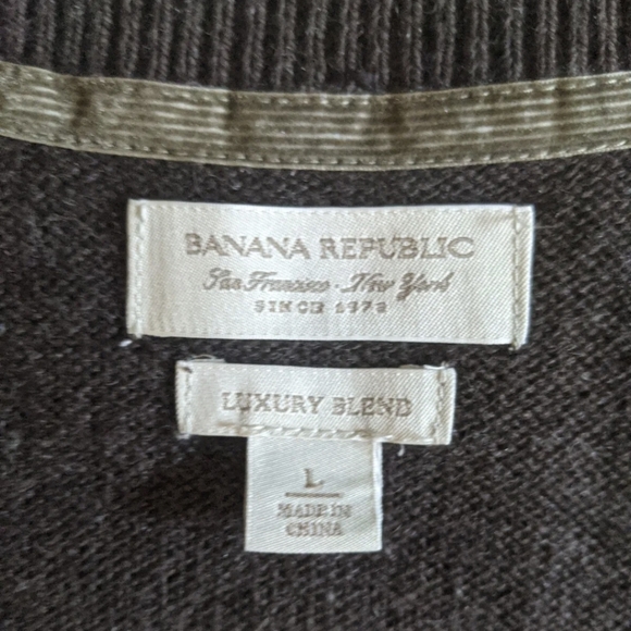 Banana Republic Mens L Brown Luxury Cashmere Blend Pullover V-Neck Sweater Vest. - Picture 4 of 13